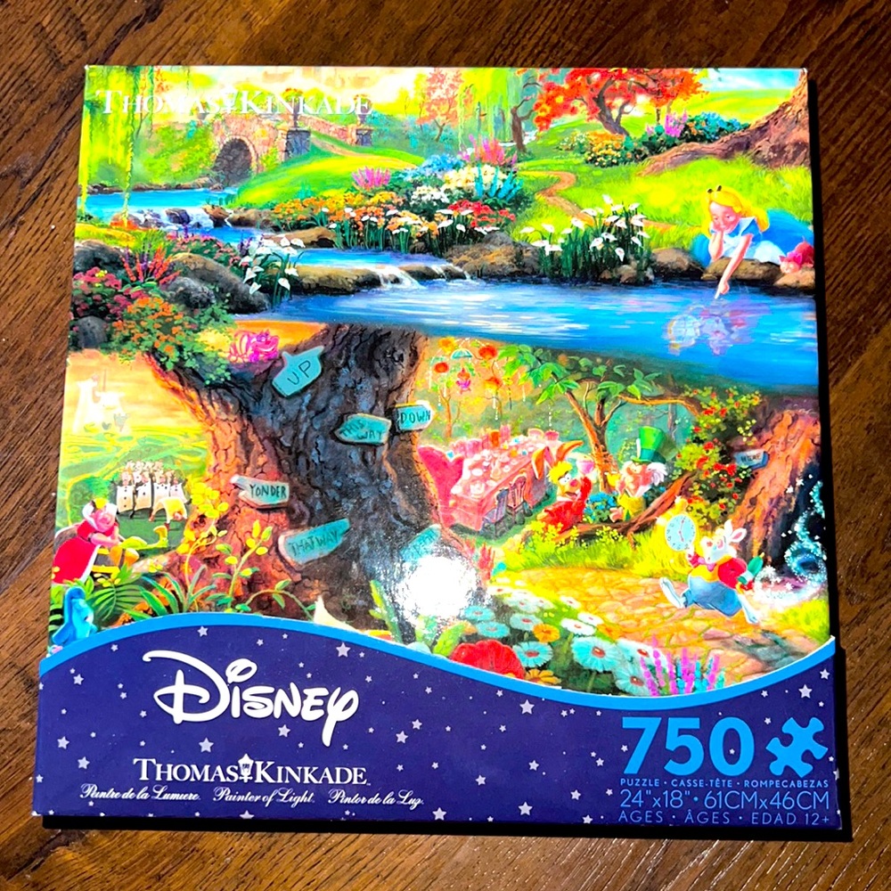 Disney, Thomas Kinkade Alice in Wonderland 750 piece jigsaw puzzle